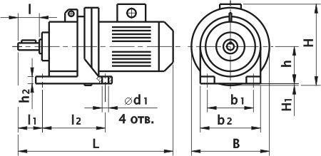Мотор редуктор планетарный ЗМП-31.5. Исполнение на лапах